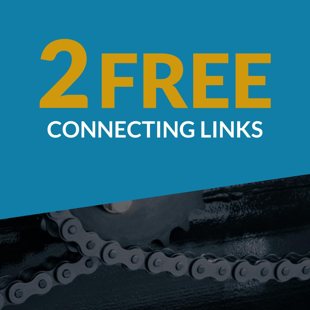 PGN #50 Roller Chain - 10 Feet Heavy Duty Carbon Steel Chain with 2 Free Connecting Links (191 Links) - Ideal for Industrial Machinery, Conveyor Systems, and Agricultural Equipment