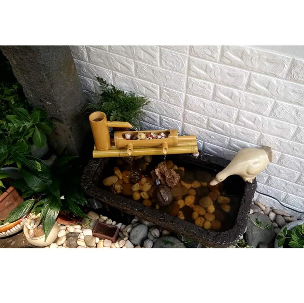JYCCH Handmade Bamboo Water Fountain with Pump - Zen Garden Decor, Outdoor Relaxation Fountain for Patio, Backyard & Meditation Spaces