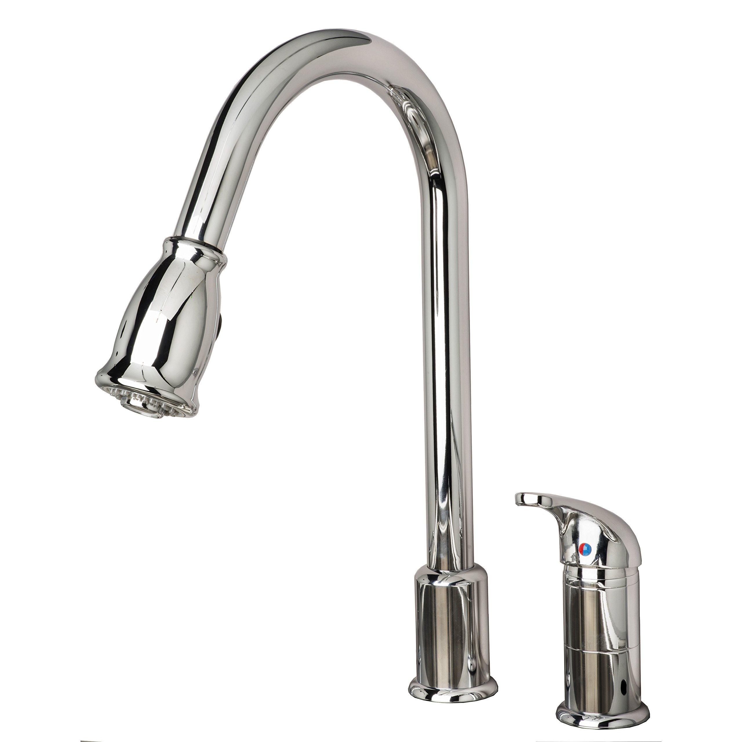 Stainless Steel Single Handle Pull Down Kitchen Faucet with Chrome Finish - Perfect for Modern Kitchens & Easy Dishwashing