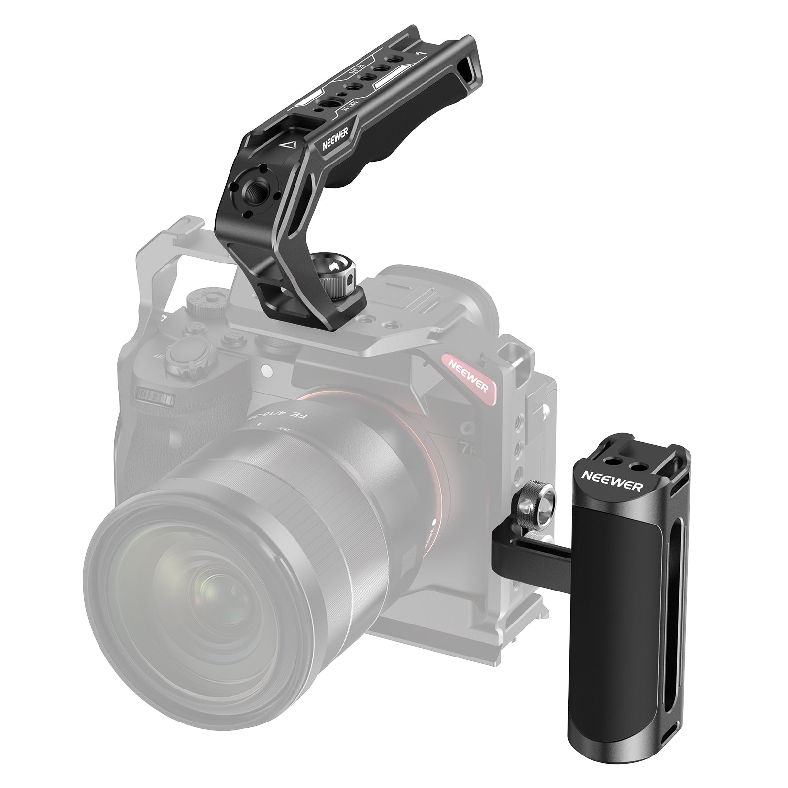NEEWER CA007 Top Handle & VS105 Side Handle Grip Kit for DSLR Camera - Professional Video Shooting & Vlogging Accessories for Sony Canon Nikon Cameras