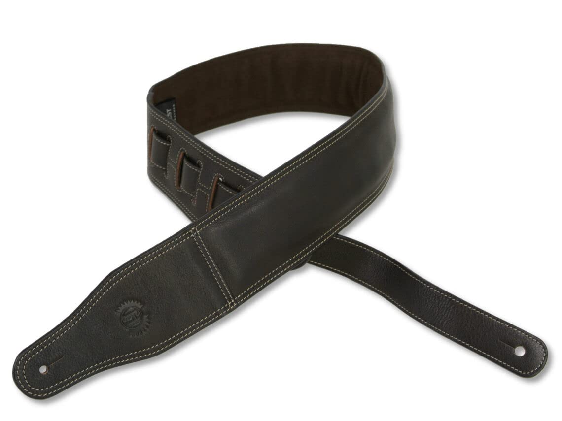 Vintage Brown Cowhide Leather Guitar Strap - Adjustable Short Length for Acoustic & Electric Guitars - Perfect for Performances, Practice & Travel