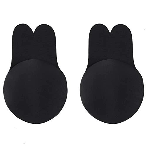 Black Nipple Lift Pasties for Women - Invisible Adhesive Bra Covers for Backless Dresses, Swimwear & Special Occasions