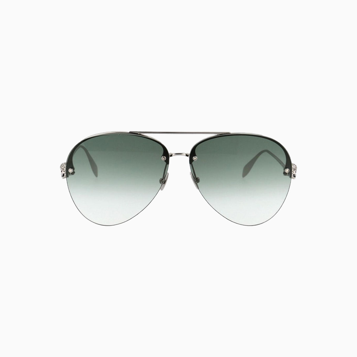 Alexander McQueen Silver Green Sunglasses for Women - Luxury Designer Shades for Fashion & UV Protection | Perfect for Beach, Driving & Outdoor Activities
