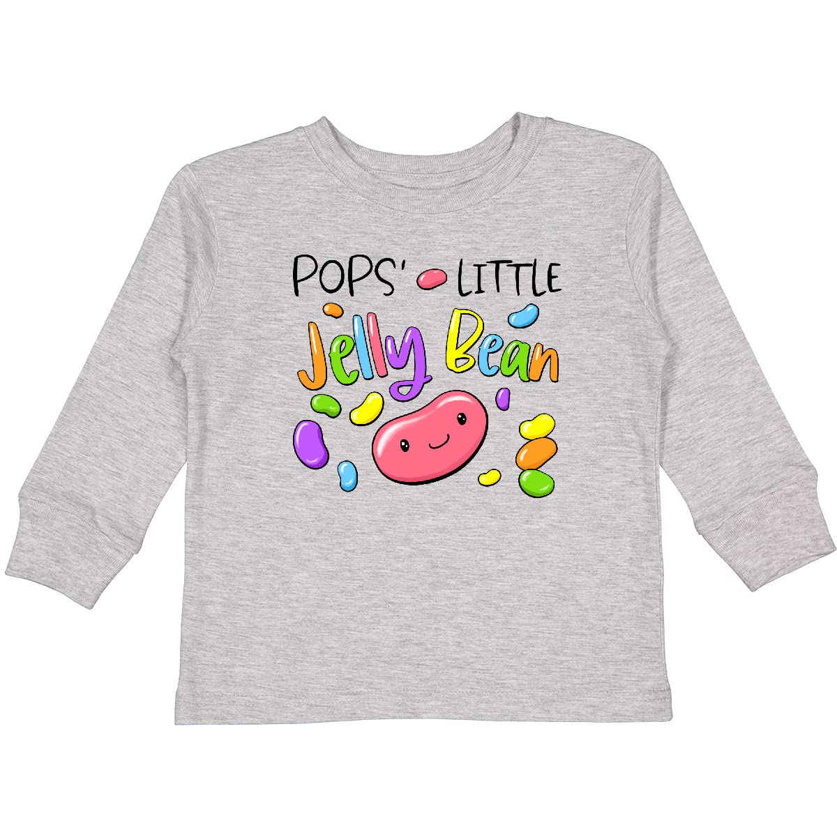 Inktastic Pops' Little Jellybean Cute Easter Candy Toddler Long Sleeve T-Shirt - Adorable Easter Outfit for Baby Boys & Girls - Perfect for Easter Egg Hunts, Family Photos & Spring Celebrations