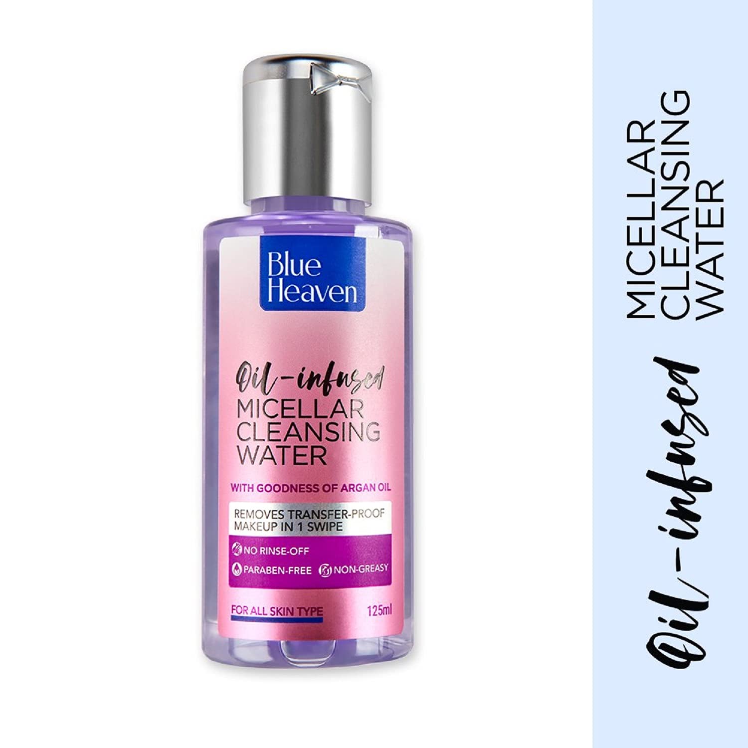 Blue Heaven Oil-Infused Micellar Cleansing Water & Gentle Nail Polish Remover Set - 125ml Each | Hydrating Makeup Remover & Nail Care Kit for Daily Beauty Routine