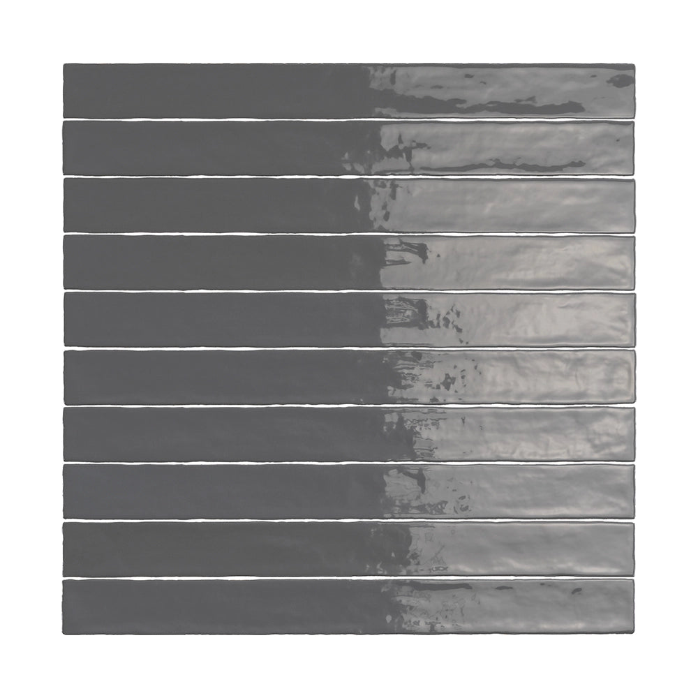 ModLine Ceramic Wall Tiles - 3x12 Inch Slate Gray Subway Tiles for Kitchen Backsplash & Bathroom Shower Walls - Waterproof & Easy to Clean