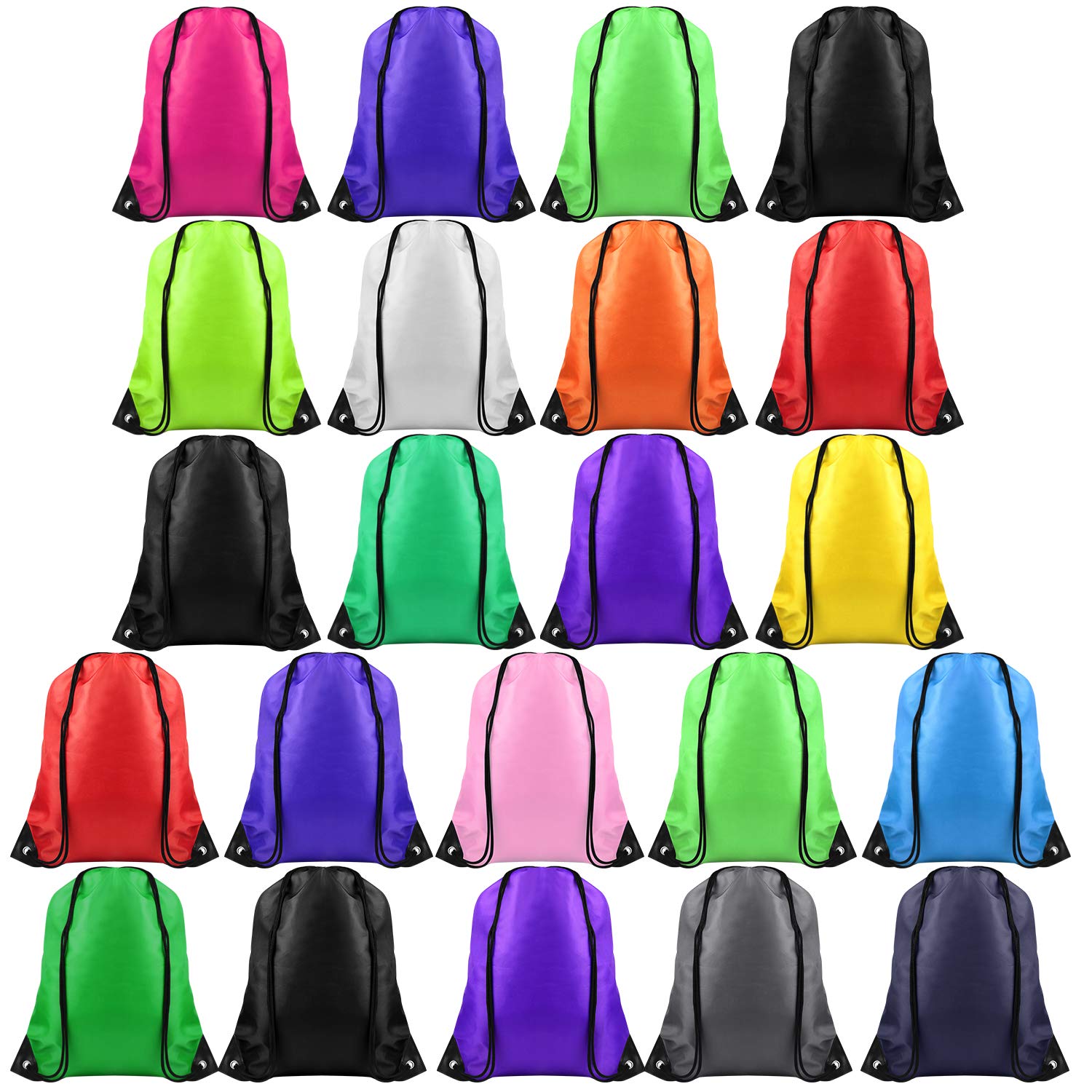 22 Pack Drawstring Bags Bulk - Lightweight String Backpacks for Gym, Sports, Travel & Storage | TUPARKA Reusable Cinch Sack Tote Bags for School, Beach, Laundry & Organization