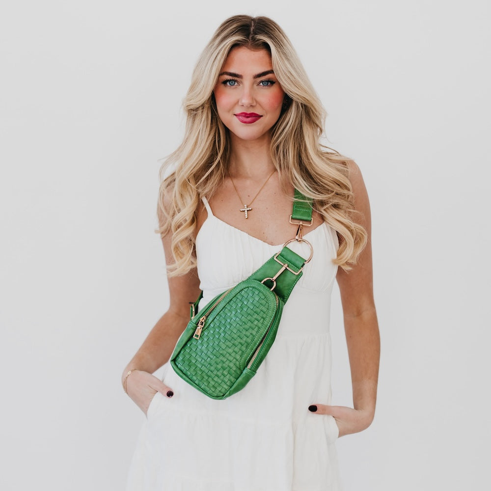Waverly Woven Sling Bag for Women - Lightweight Crossbody Purse with Adjustable Strap, Perfect for Travel, Shopping & Everyday Use