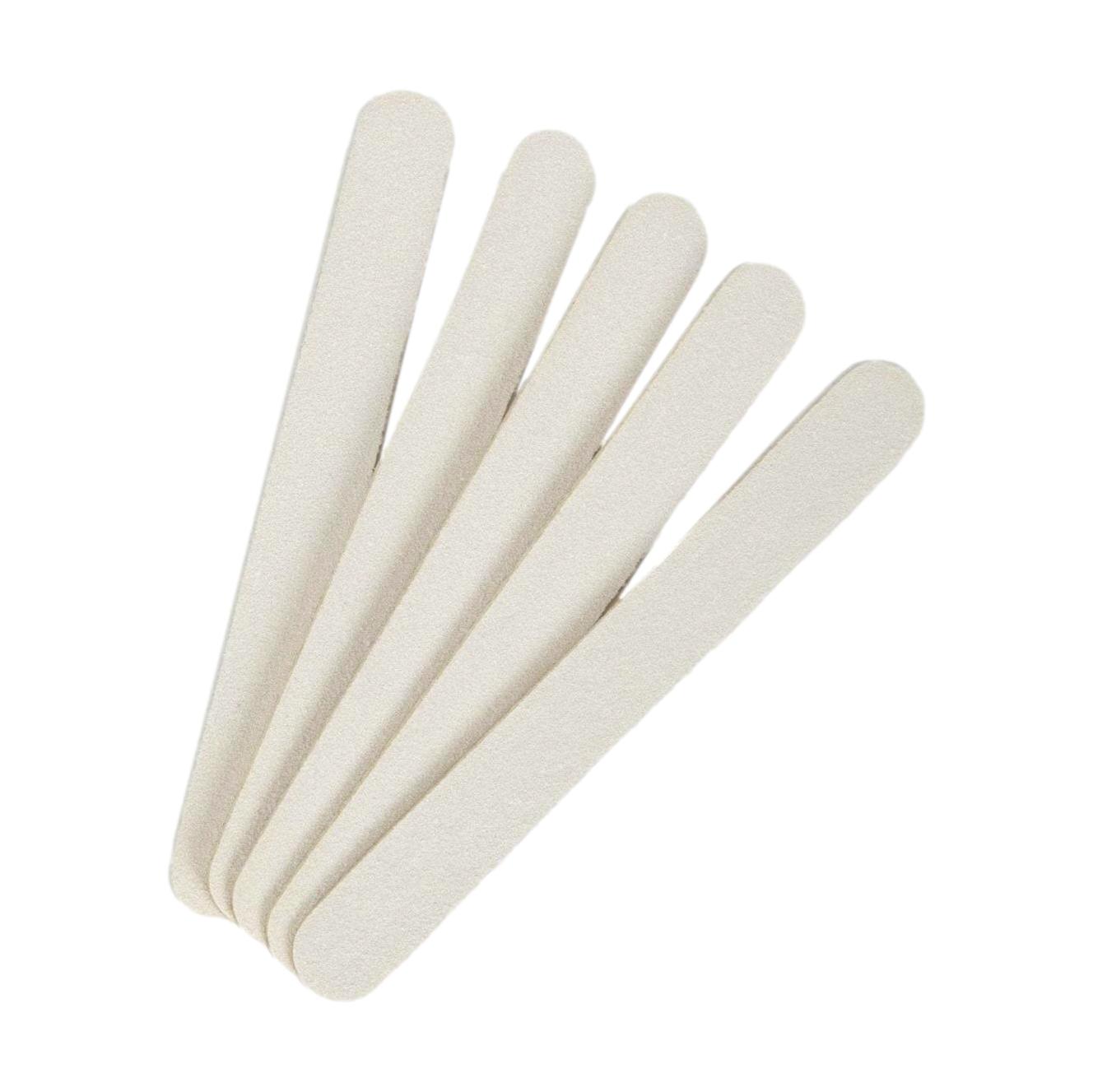 5 Pack White Nail Files - 100/180 Grit Double Sided Emery Boards (50 Count) - Perfect for Manicures, Pedicures & Nail Care at Home or Salon