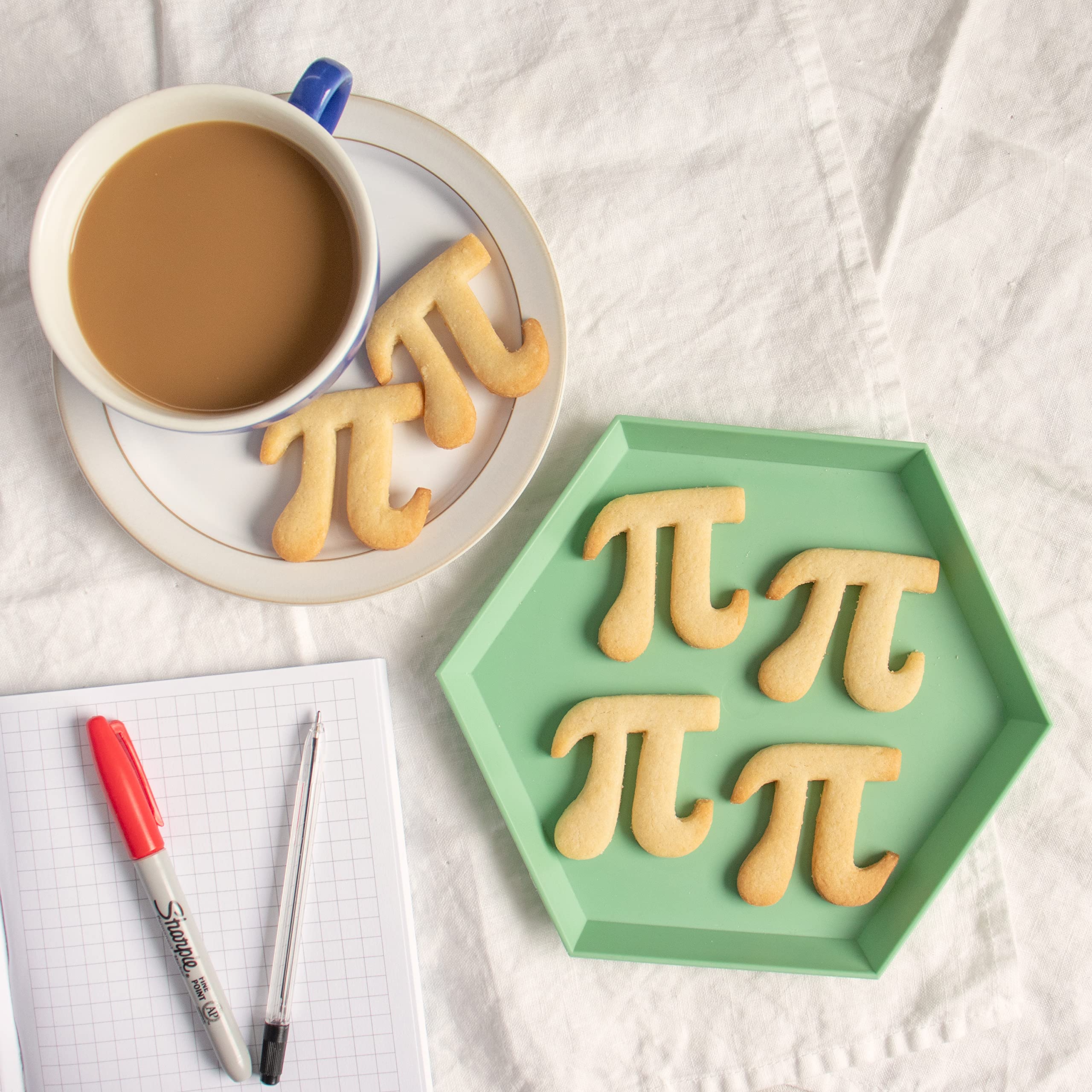 Bakerlogy Small Pi Symbol Cookie Cutter - 1 Piece Stainless Steel Baking Tool for Math-Themed Cookies, Pi Day Celebrations & Educational Baking Activities
