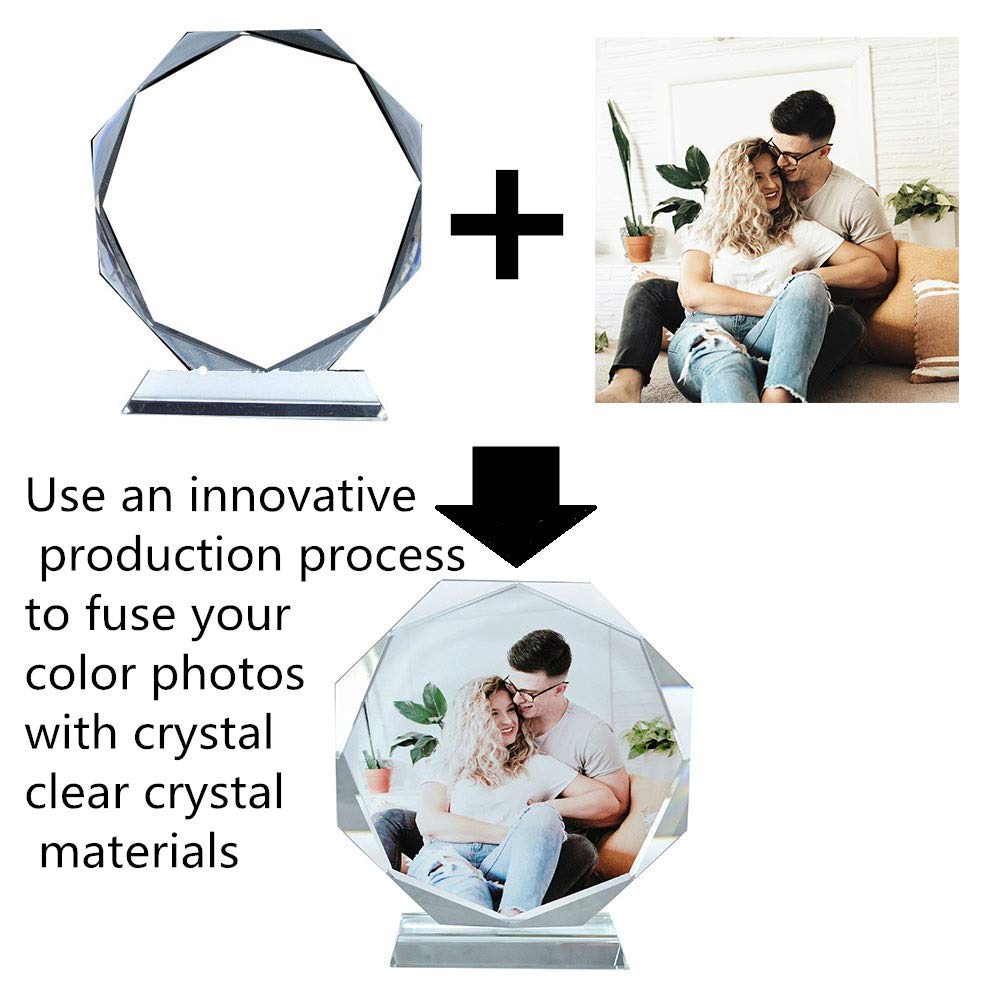 Personalized Crystal Glass Photo Frame - Custom Engraved Desktop Decor for Birthdays, Weddings, Anniversaries | Unique Gift for Wife, Husband, Couples, Girlfriend, Friends & Kids | Perfect for Home, Office & Special Occasions