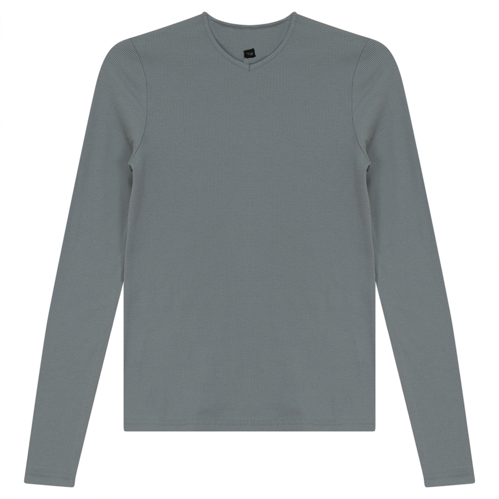 Stylish V Neck Ribbed Tee for Women - Soft Stretch Cotton Casual T-Shirt - Perfect for Everyday Wear, Layering & Outfits
