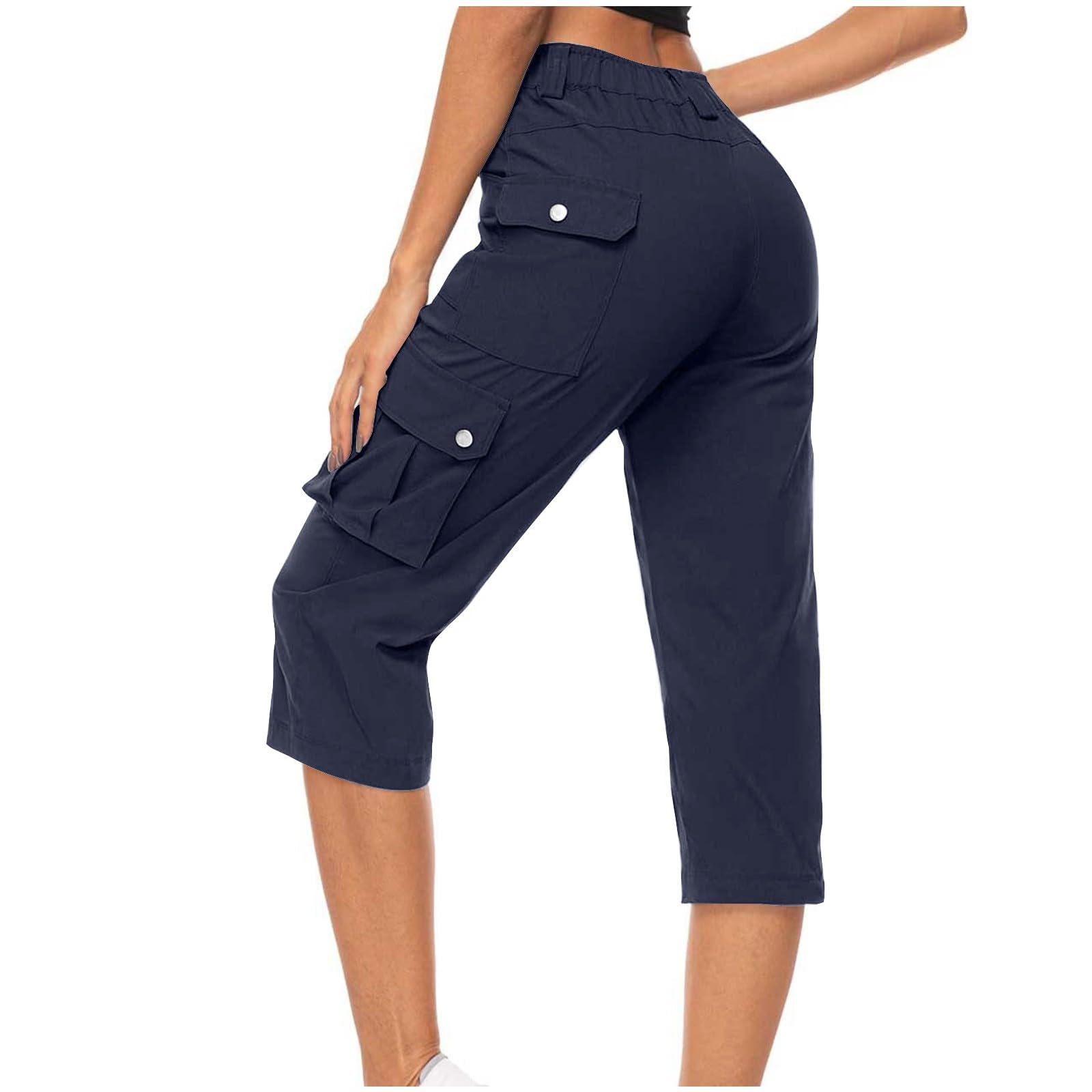 Women's High Waisted Cargo Capri Pants with Multiple Pockets - Trendy Summer Casual Pants 2025 | Perfect for Outdoor Activities, Travel & Streetwear Fashion