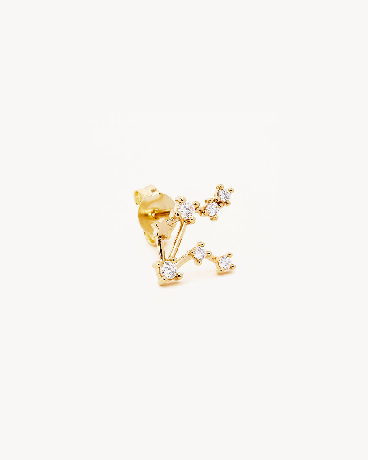 14k Solid Gold Starry Night Zodiac Constellation Diamond Earrings for Libra - Elegant Celestial Jewelry for Women, Perfect Gift for Birthday, Anniversary & Special Occasions