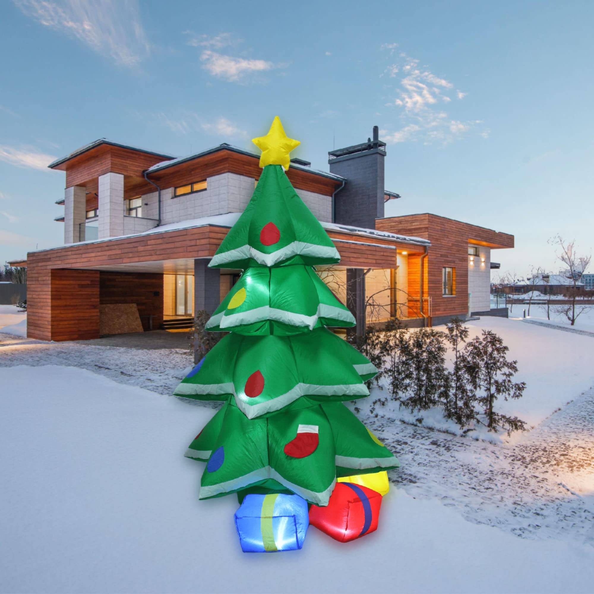 TRMESIA 6FT Inflatable Christmas Tree with LED Lights - Outdoor/Indoor Holiday Decoration for Yard, Lawn, Party & Home - Perfect for Christmas Clearance, Gifts & Festive Decor (Decoración Navideña Inflable)