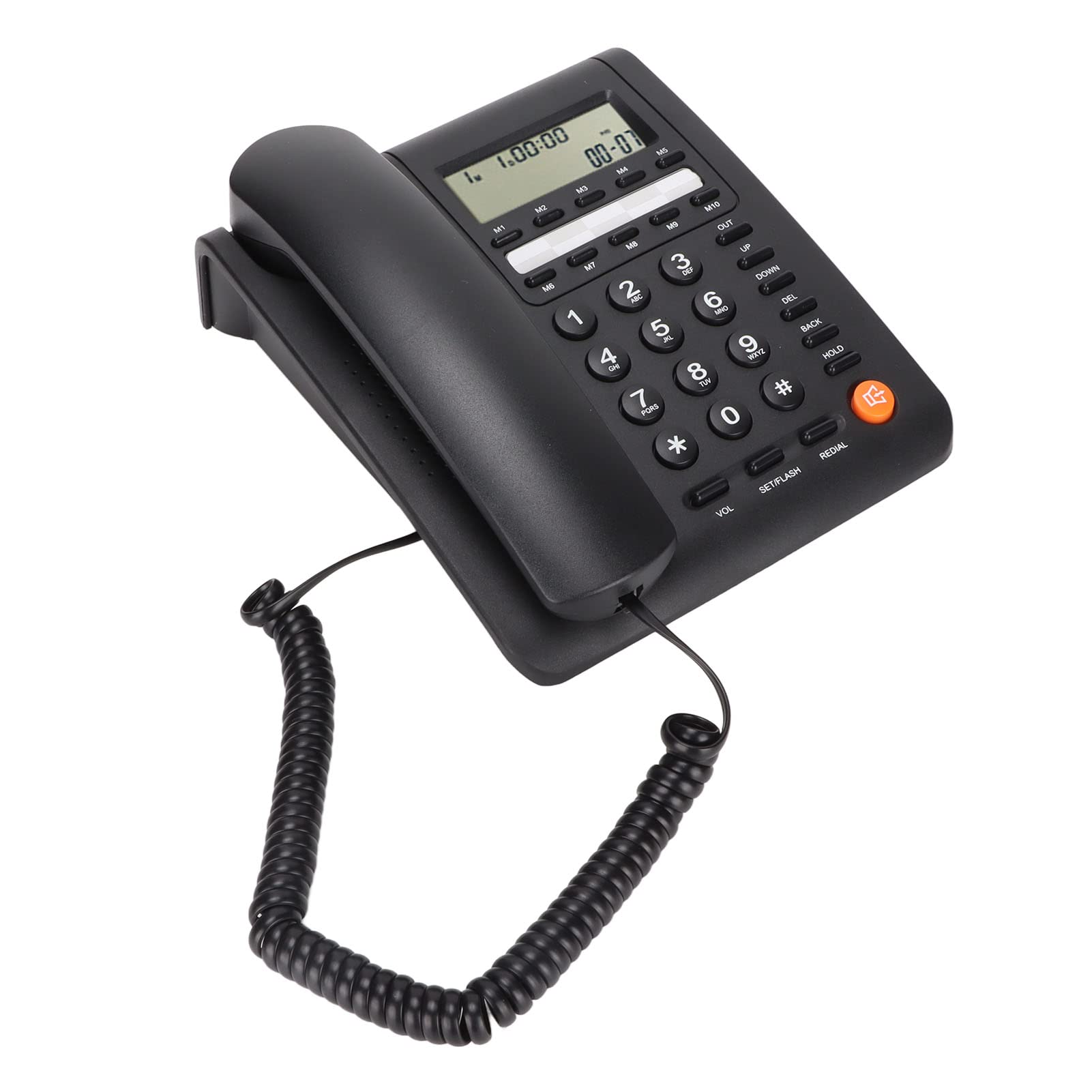 Zyyini Corded Landline Phone for Seniors - Wall Mount & Desktop Telephone with DTMF/FSK Dual System, LCD Caller ID, 16 Ringtones & 3 Alarm Clocks - Ideal for Home, Office, Hotel & School Use