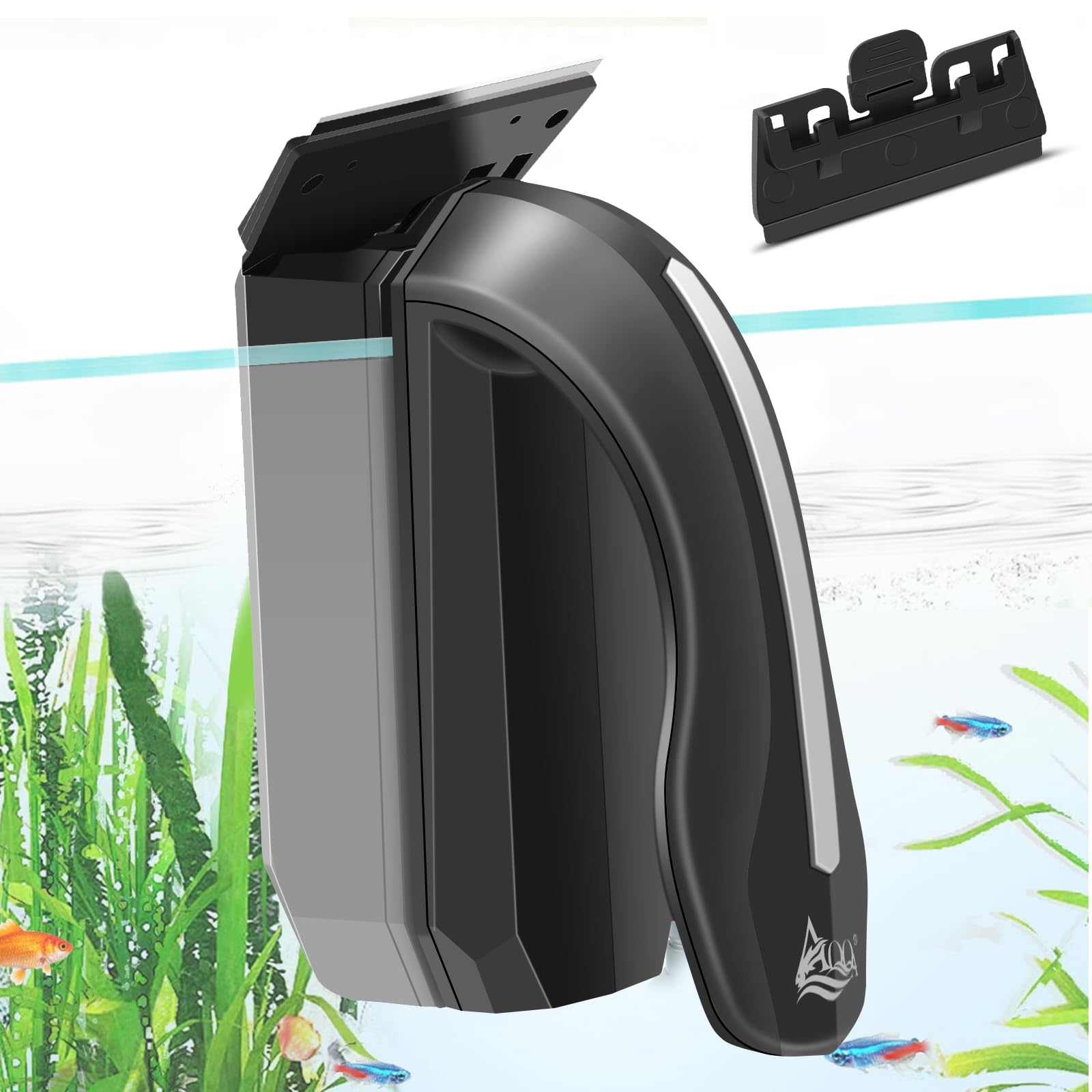 AQQA Magnetic Aquarium Cleaner for Glass & Acrylic Tanks - Dual Scraper Algae Remover Brush for Freshwater & Saltwater Fish Tanks (XL Size) - Perfect for Reef, Planted, and Nano Aquariums