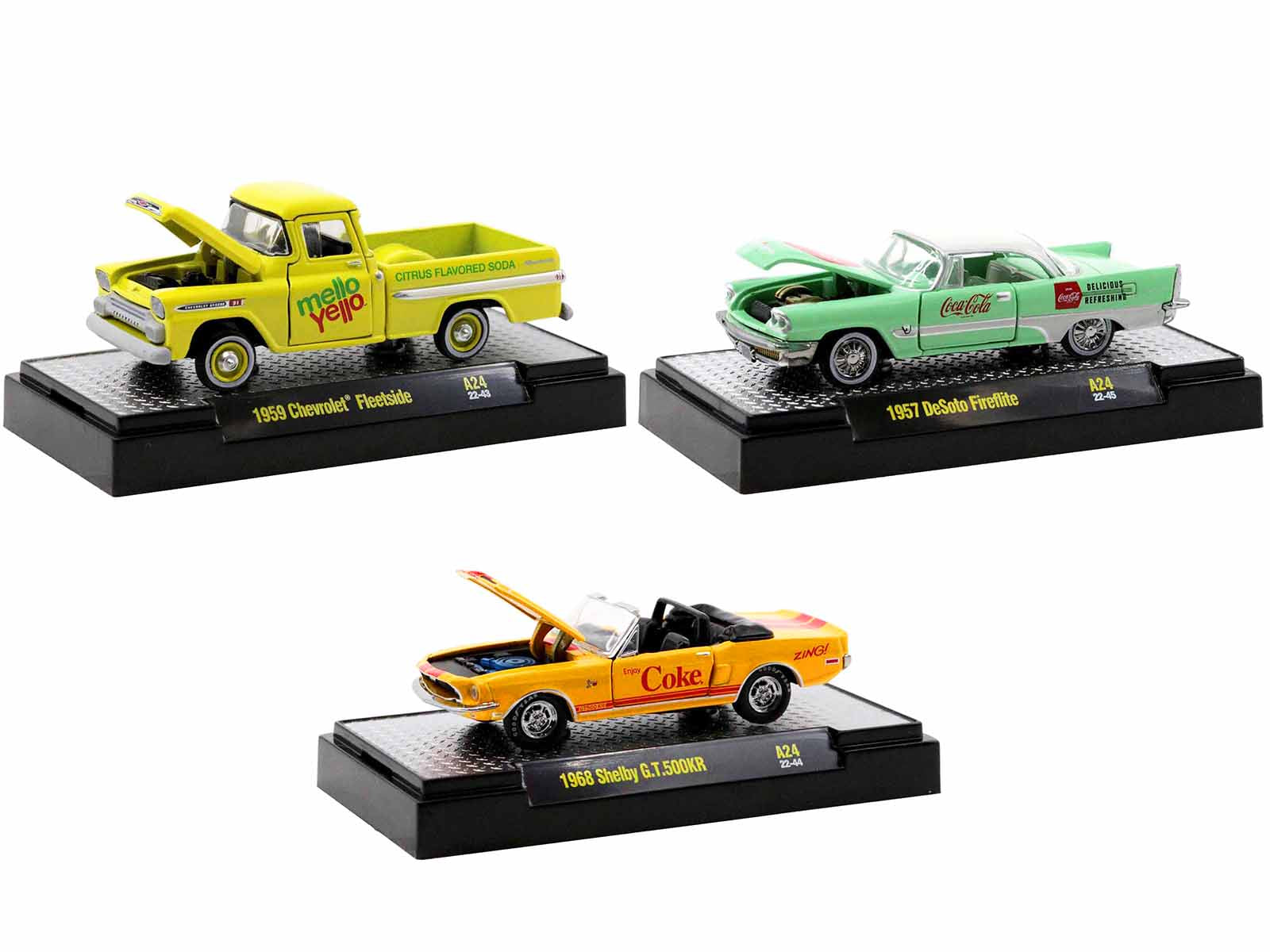 M2 Machines 1/64 Scale Diecast Model Cars - Limited Edition Sodas Set of 3 (Only 8,750 Worldwide) - Perfect for Collectors, Display & Gift Giving