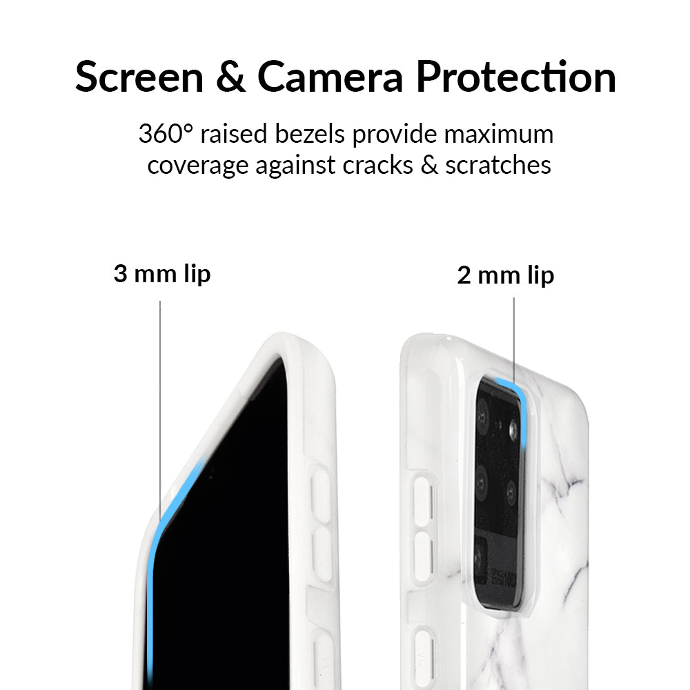 Premium Carrara Marble Samsung Phone Case - Elegant & Durable Protection for Galaxy S21/S22/S23 - Perfect for Business & Luxury Lifestyle