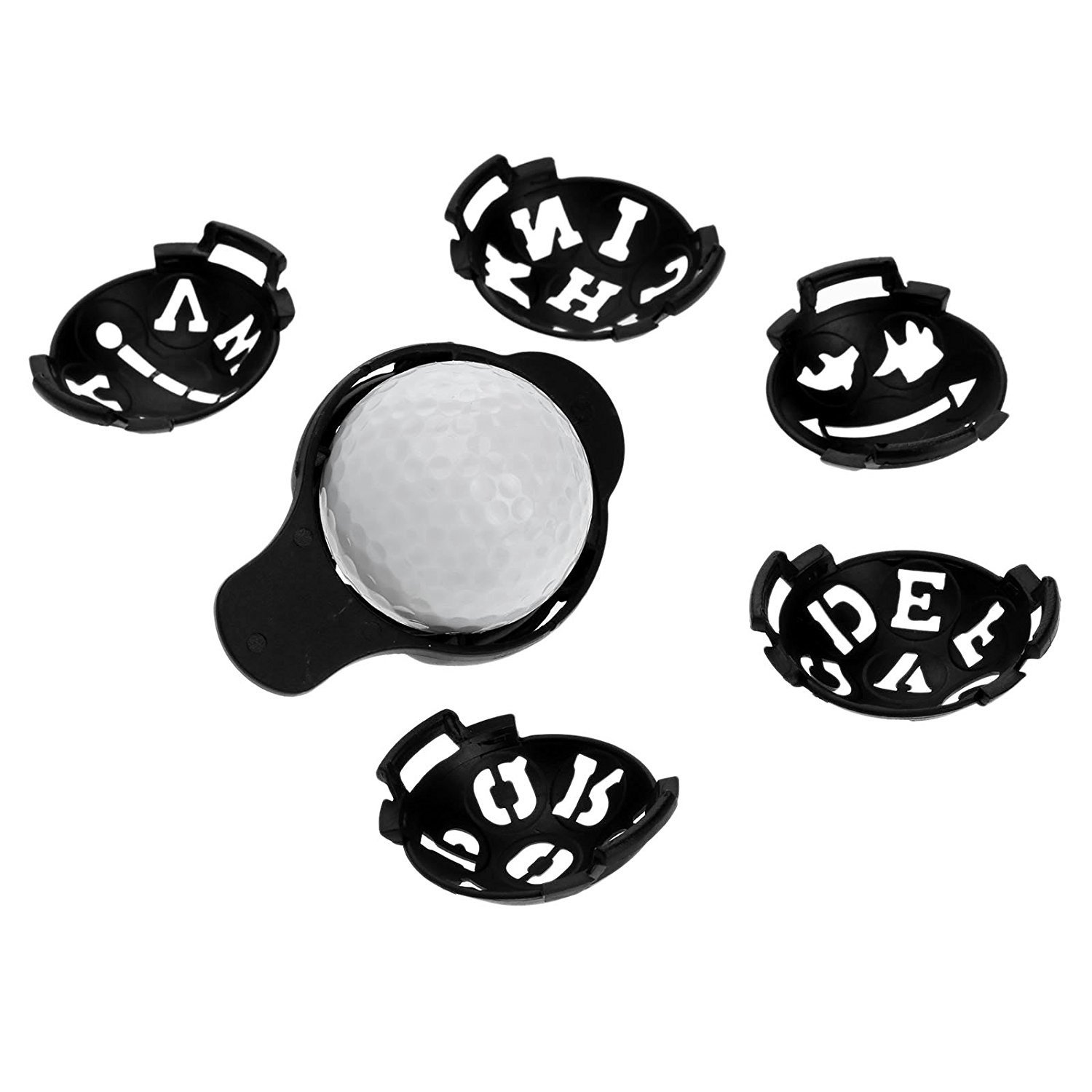 Honbay 6-in-1 Golf Ball Liner Line Marker Template - Professional Golf Ball Alignment Tool for Putting Practice | Perfect for Training, DIY Golf Ball Marking & Improving Putting Accuracy on the Green