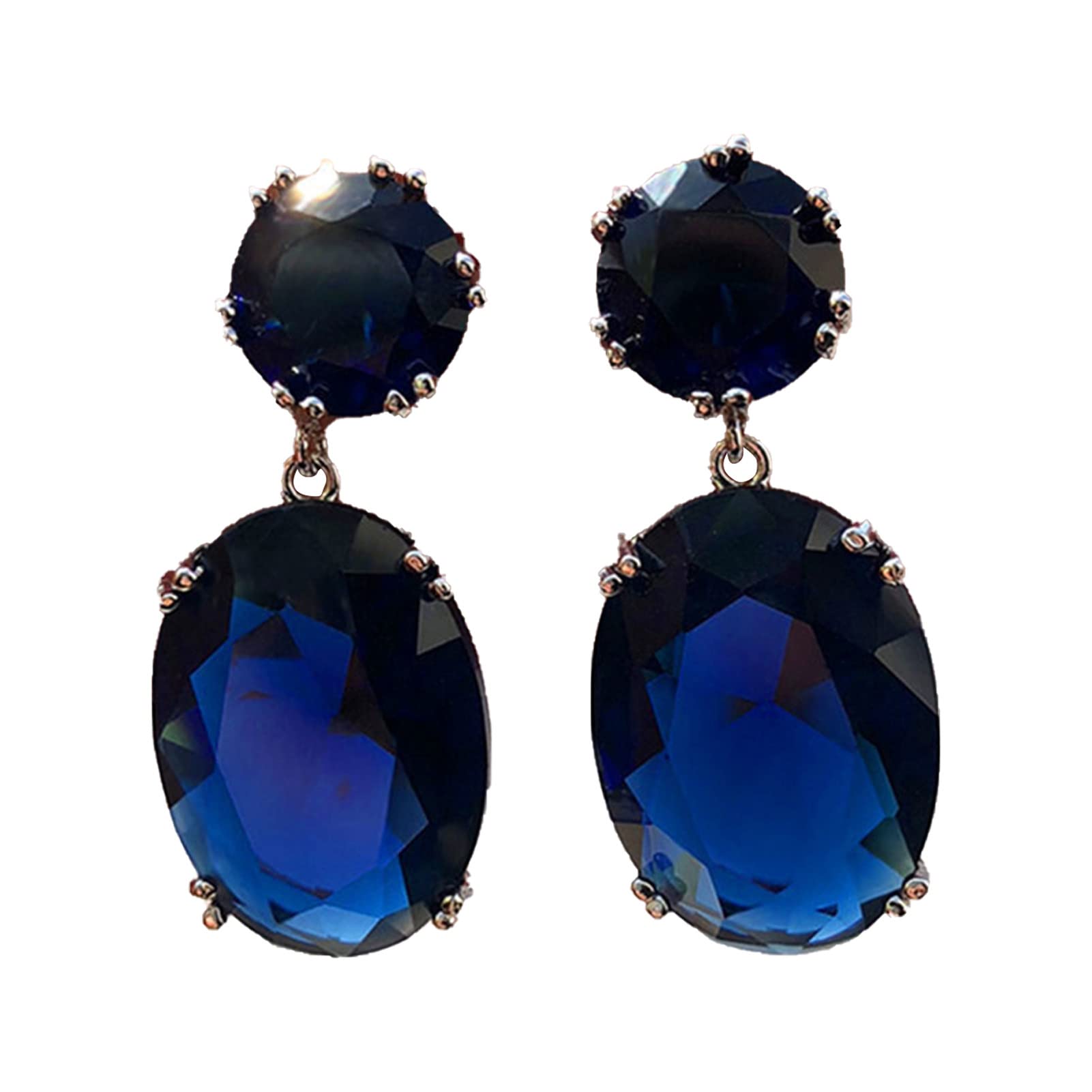 1 Pair Elegant Egg-Shaped Cubic Zirconia Dangle Earrings for Women - Hypoallergenic Gold Plated Long-Lasting Jewelry - Perfect for Banquets, Parties, Weddings & Special Occasions