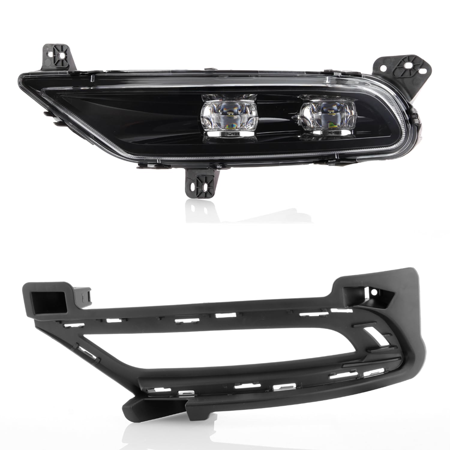 AKKON LED Chrome Fog Lights for 2015-2020 Chrysler 300 - DRL Bumper Driving Lamps Pair (Driver & Passenger, No Switch) - Upgrade Your Car's Style & Night Visibility