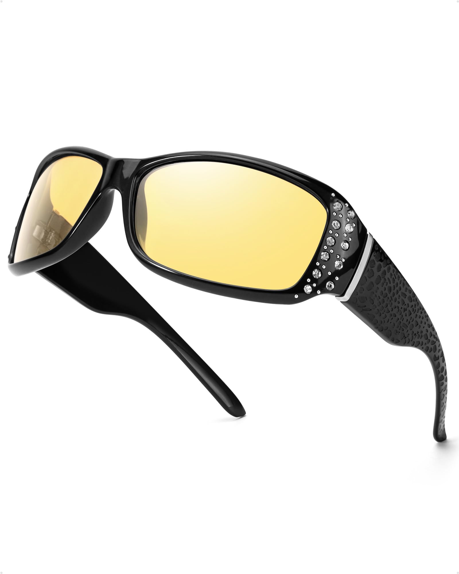 Women's Yellow Polarized Night Driving Glasses - Anti Glare & Enhanced Night Vision for Safe Driving - Perfect for Commuting, Road Trips & Low Light Conditions