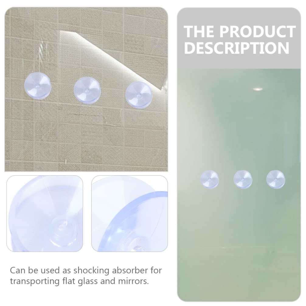 POPETPOP 50pcs Double-Sided Suction Cups - Strong Adhesive Glass Sucker Pads for Table, Window, Mirror - Ideal for Organizing Bathroom, Kitchen & Office Accessories