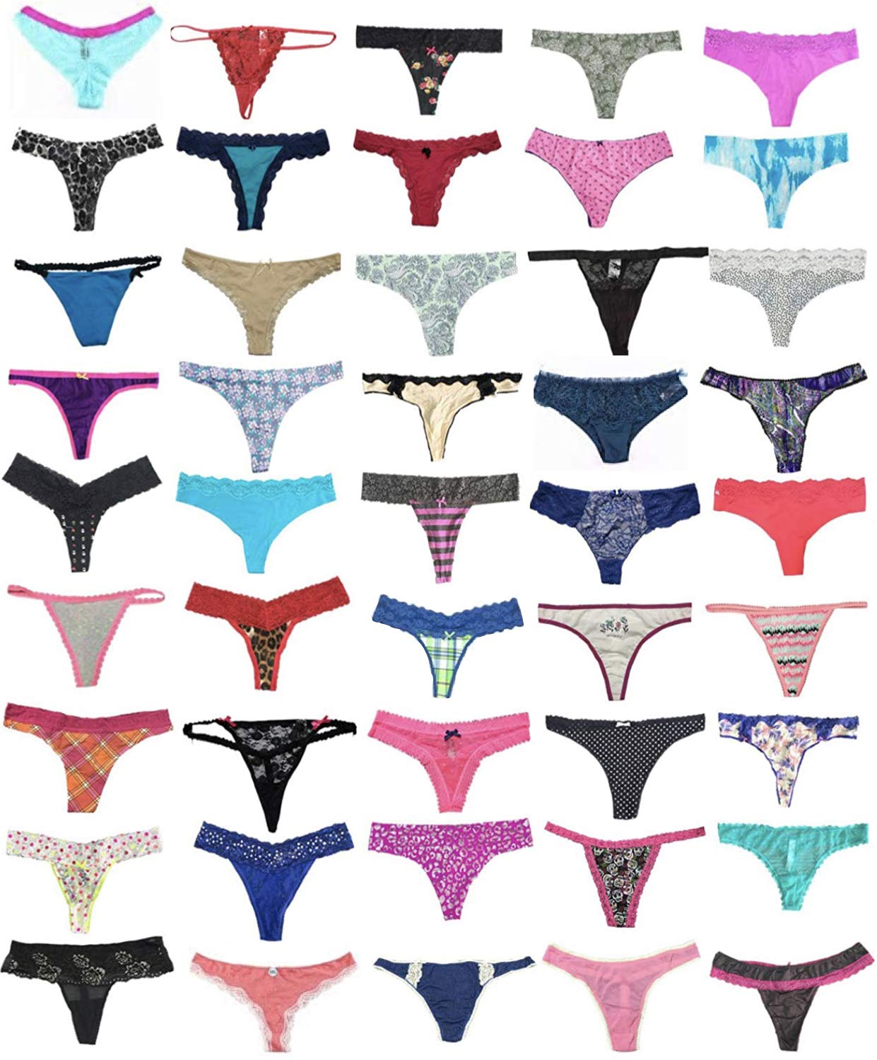 ToBeInStyle Women's Pack of 6 or 12 Assorted Print Panties - Bikini, Brief & Thong Underwear Set | Soft Cotton Underwear for Everyday Wear, Workout & Travel