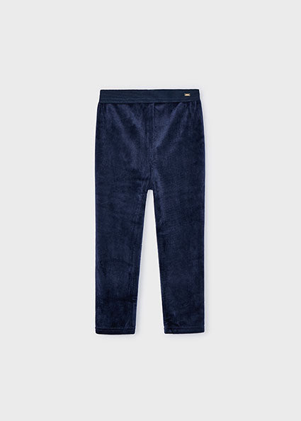 Girls Velvet Leggings for Kids - Soft Stretchy Winter Pants, Navy Blue | Perfect for School, Playdates & Holiday Outfits