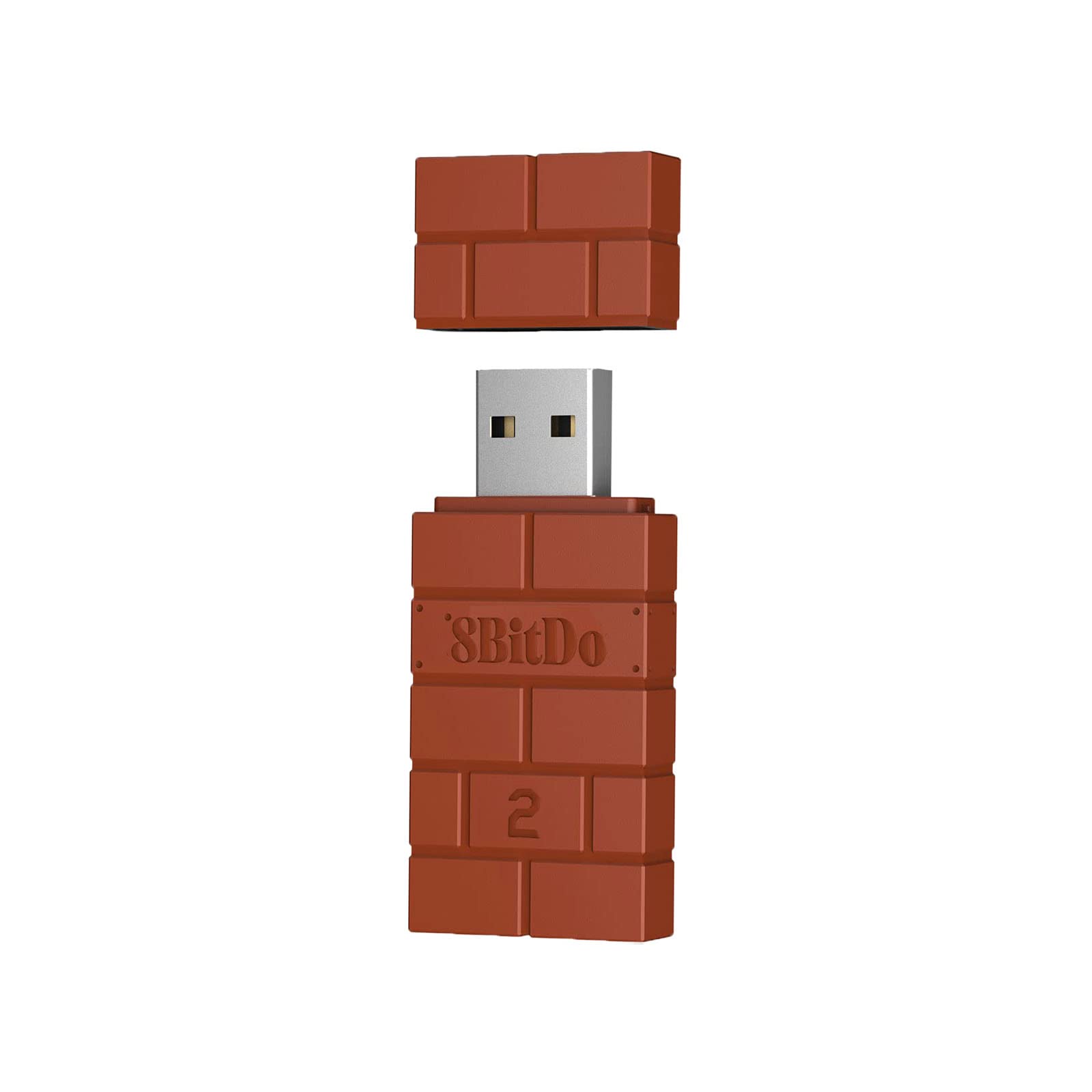 8Bitdo Wireless USB Adapter 2 - Bluetooth USB Adapter for Xbox Series, Switch Pro, Joycons, PS5, PS4, PS3 Controllers - Works with Switch, PC, Android TV Box, Raspberry Pi, Retrofreak (Brown) - Perfect for Gaming, Streaming & Retro Console Setup