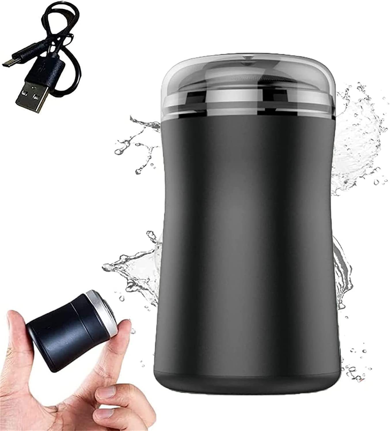 Portable USB Rechargeable Electric Razor for Men - Waterproof, Silent, 0.11mm Ultra-Thin Mesh - Pocket Size Travel Shaver & Beard Trimmer - Perfect Gift for Boyfriend, Husband or Father (Black) - Ideal for Travel, Gym, Office & Daily Grooming