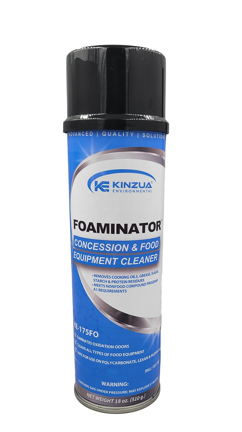 Foaminator Heavy Duty Cleaning Foam Solution - 18 oz Commercial Popcorn Machine Cleaner, Grill & Oven Degreaser for Food Equipment - Perfect for Concessions, Restaurants & Home Kitchen Deep Cleaning