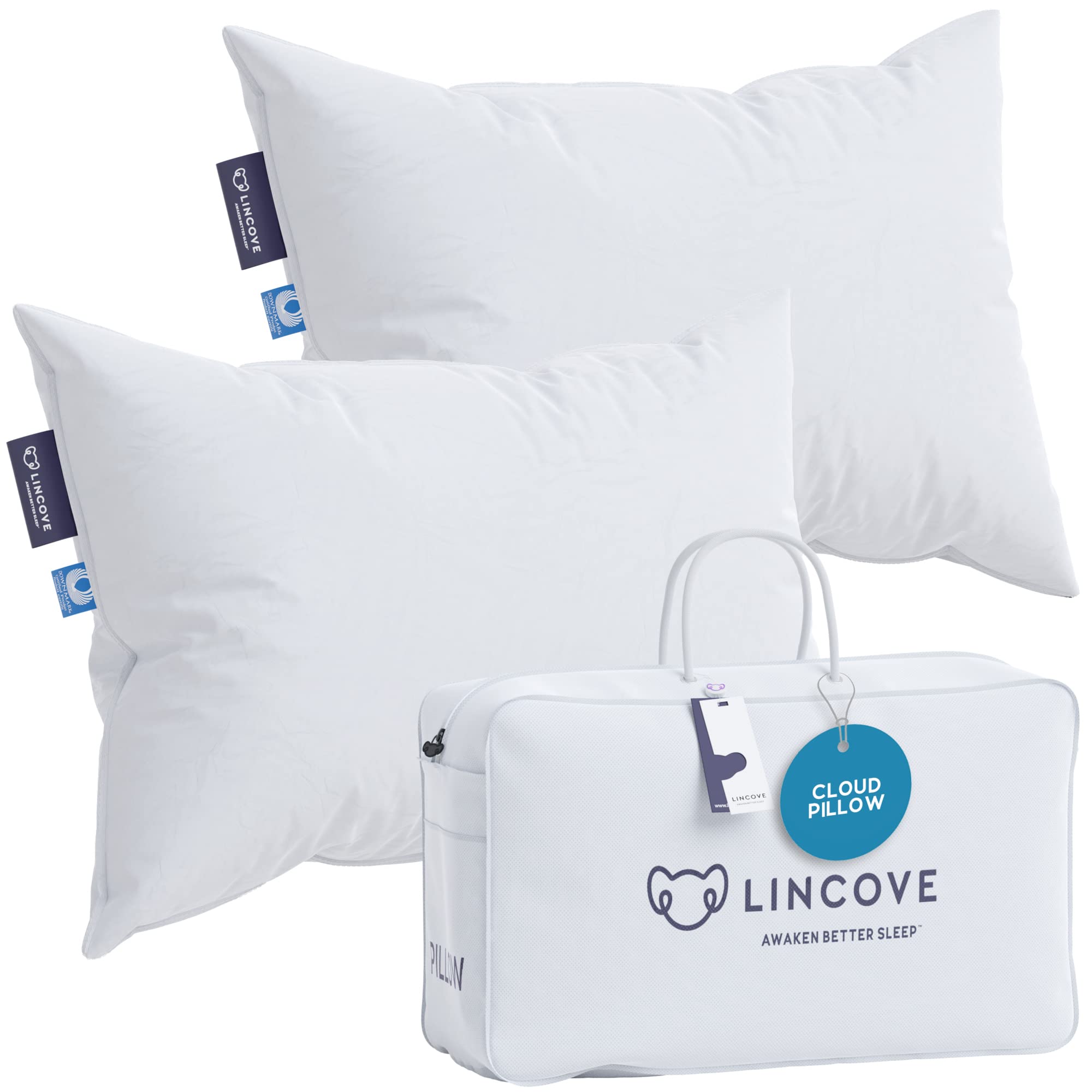 Premium Canadian White Goose Down Pillow - 625 Fill Power, 100% Cotton 500TC Shell, King Size Soft Luxury Bed Pillows (2 Pack) | Hypoallergenic & Breathable for Side Sleepers, Back Sleepers & Hotel-Style Comfort