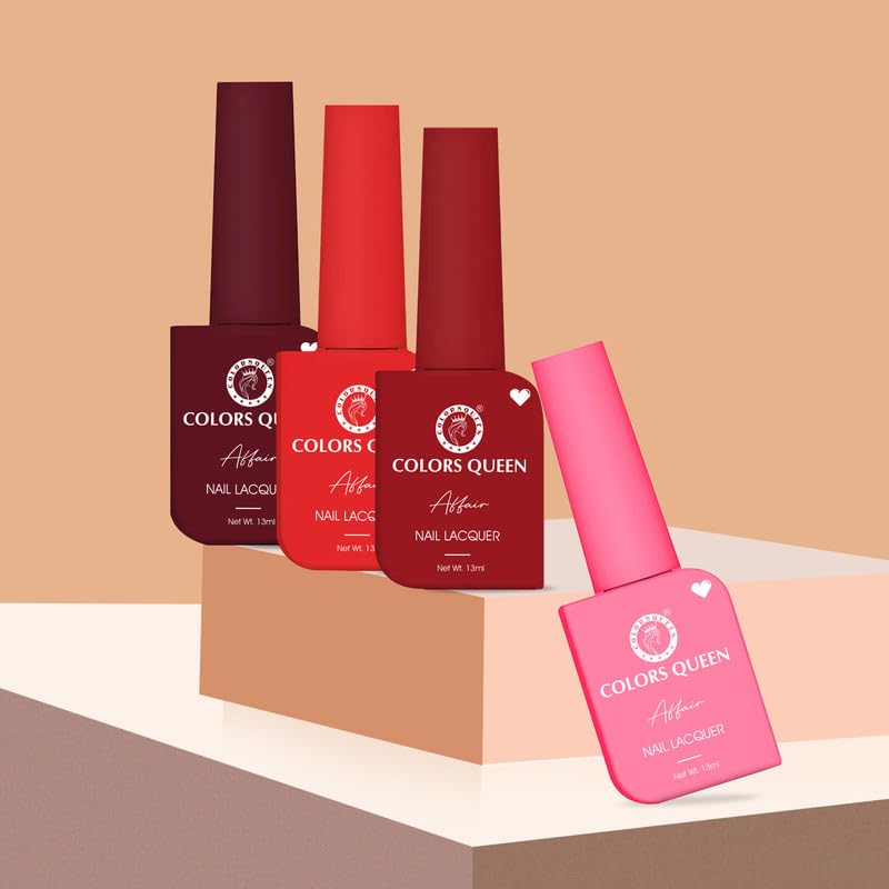 COLORS QUEEN Affair Nail Polish - 02 Rusty Nude, 13Ml | Quick Drying, Long Lasting, Chip Resistant Nail Polish | Vegan, Non-Toxic Formula with Semi Matte Finish | Perfect for Everyday Wear, Office & Special Occasions