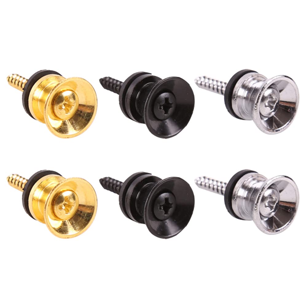 Hemoton 9-Piece Guitar Strap Lock Kit - Gold Plated Strap Buttons, Bass & Acoustic Guitar Endpin Locks, Copper Bracket & Wooden Guitar Accessories for Secure Playing - Perfect for Live Performances & Studio Sessions