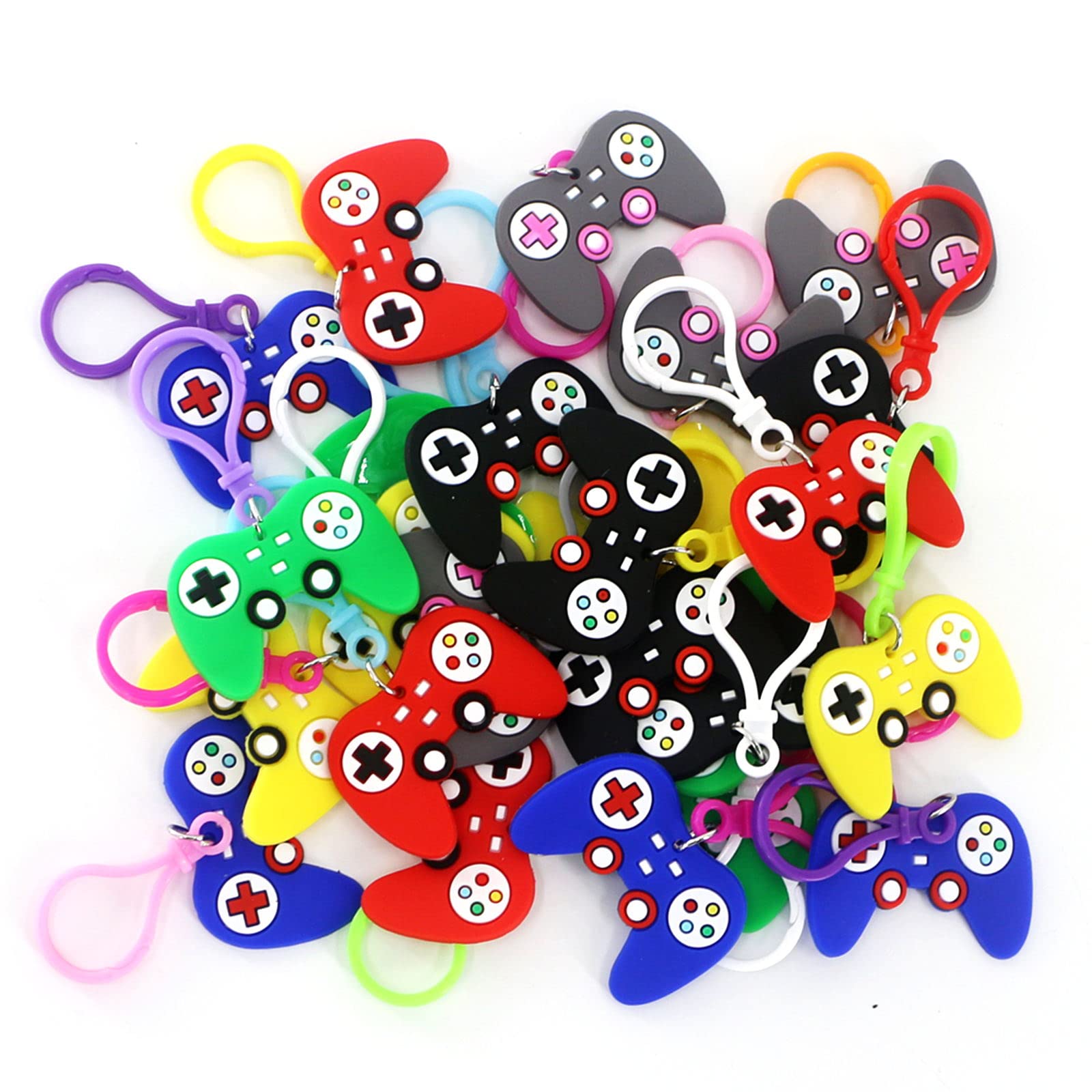 25 Video Game Controller Keychains - Game Controller Handle Key Rings for Kids & Gamers - Perfect for Birthday Party Favors, Goodie Bags & Gaming Themed Events - Ideal for Gamer Parties, Cosplay Accessories & Gaming Enthusiast Gifts