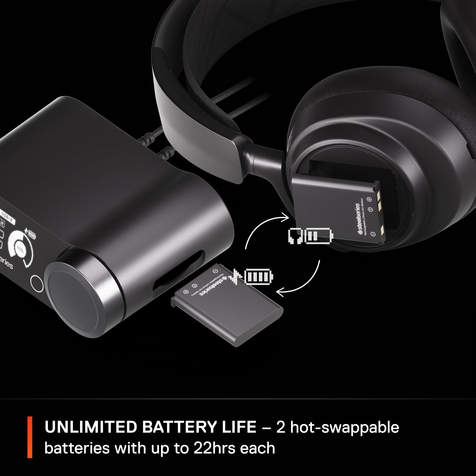 SteelSeries Arctis Nova Pro Wireless Gaming Headset with Hi-Fi Sound & Active Noise Cancellation - Multi-Platform Compatible (PS5, PS4, PC, Nintendo Switch, Mobile) - Infinity Power System & ClearCast Gen 2 Mic - Perfect for Competitive Gaming, Streaming & Home Entertainment