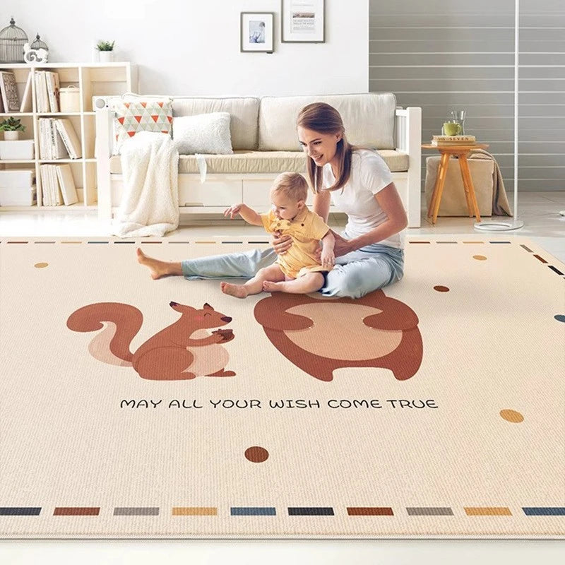 Premium Velvet Spillproof Nursery Rug for Kids - Soft & Durable Play Mat for Baby Crawling, Toddler Playroom & Daycare Flooring - Phyllis Wonderland Collection