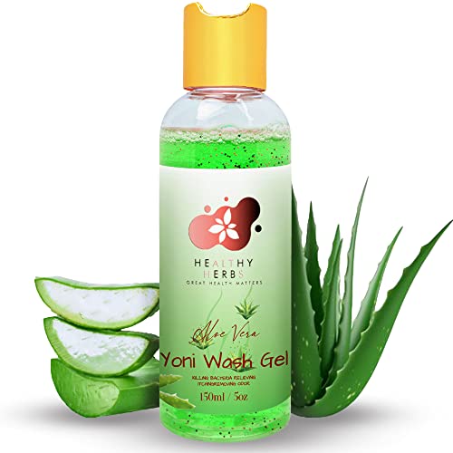 Yoni Feminine Wash for Women - 5 oz Natural Herbal Gel with Aloe Vera Extract | pH Balancing Intimate Cleanser for Odor Control, Menstrual Support & Soothing Itching/Burning Relief | Gentle Daily Hygiene for Sensitive Skin - Perfect for Post-Workout, Travel & Period Care