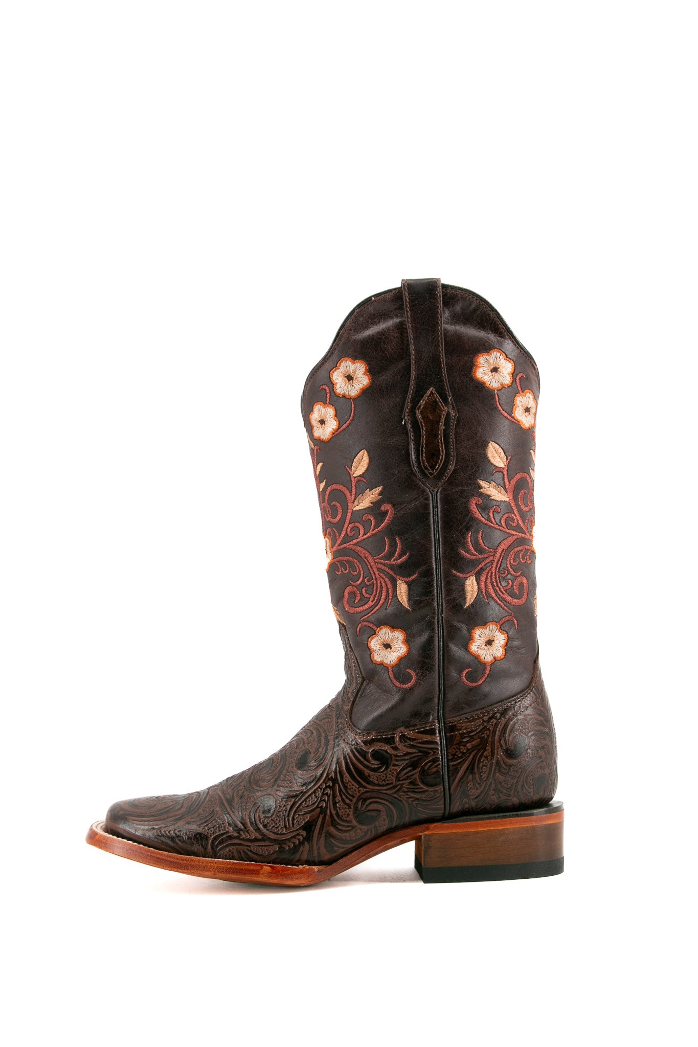 Ramitas Cincelado Square Toe Cowgirl Boots for Women - Western Style Leather Riding Boots with Embroidered Design | Perfect for Country Dancing, Rodeo, and Outdoor Adventures