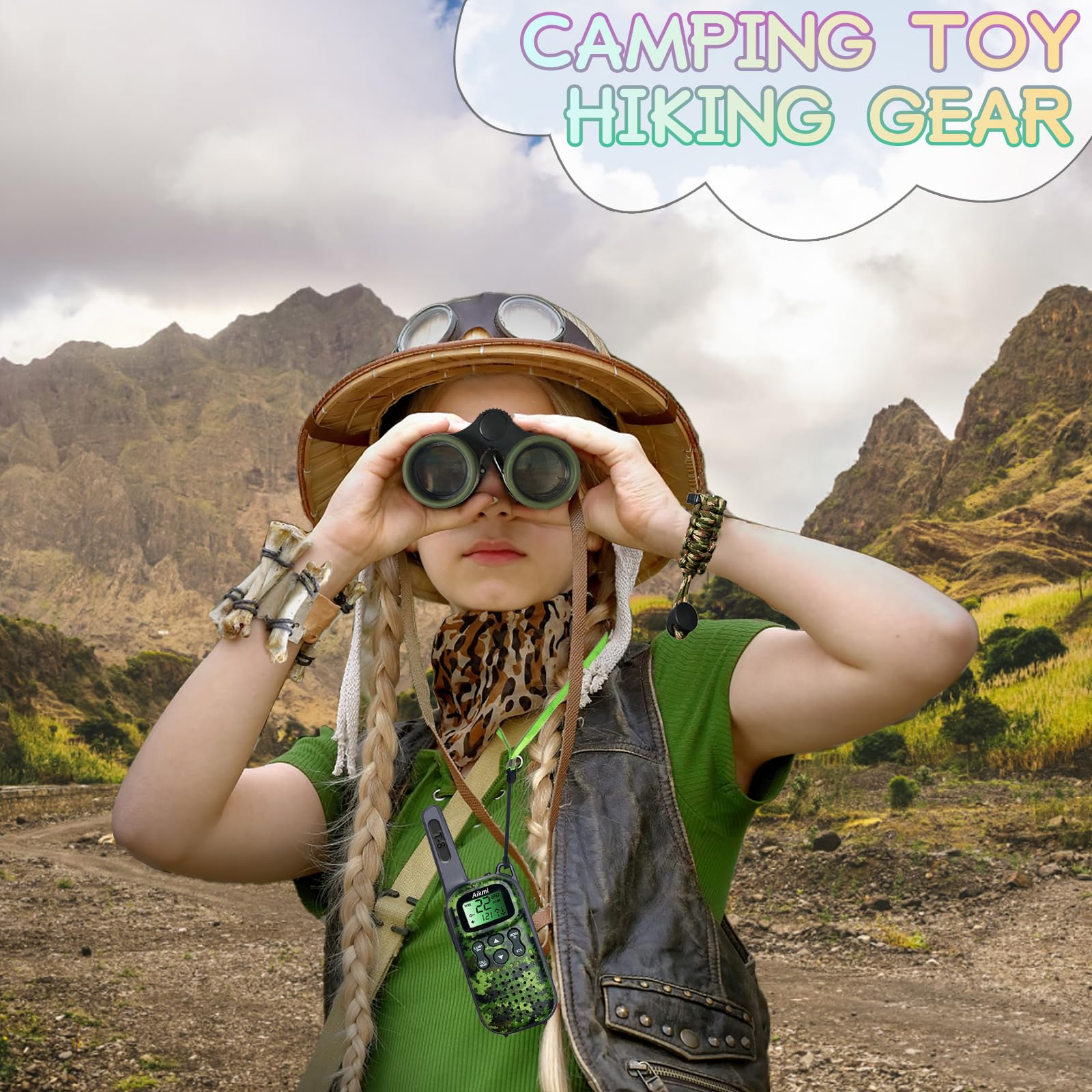 Best Walkie Talkies for Kids - Long Range 2 Way Radios for Boys & Girls Ages 5-10 | Perfect Outdoor Toys for Camping, Hiking, Hunting & Birthday Gifts (Green, Blue) | Ideal for Family Adventures & Backyard Games