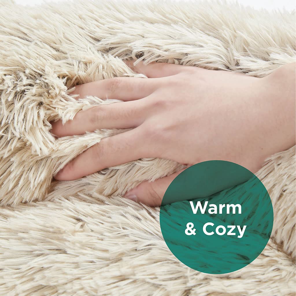 Orthopedic Dog Bed with Memory Foam - Soft Faux Fur Pet Couch for Indoor Cats & Dogs, Machine Washable - Perfect for Calming & Comfort