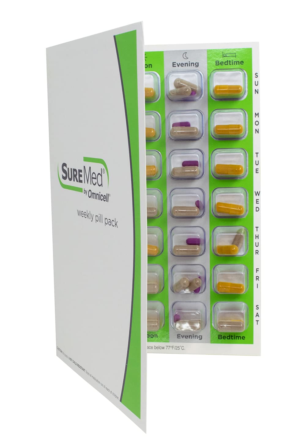 4 Times a Day Weekly XL Cold Seal Pharmacy Blister Pack System for Pills - Two Piece Unit Dose Tri-Fold Booklet, No Extra Equipment Needed (6 Pack) - Perfect for Medication Management, Nursing Homes & Hospital Use