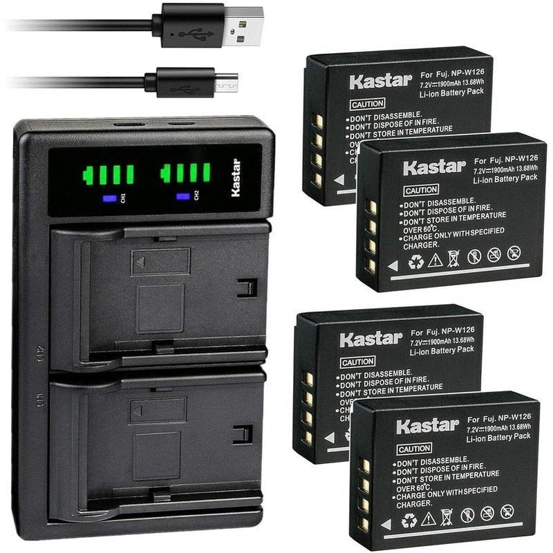Kastar NP-W126 Replacement Battery & LTD2 Charger Compatible with Fujifilm Cameras - Perfect for Travel, Photography, and Professional Use