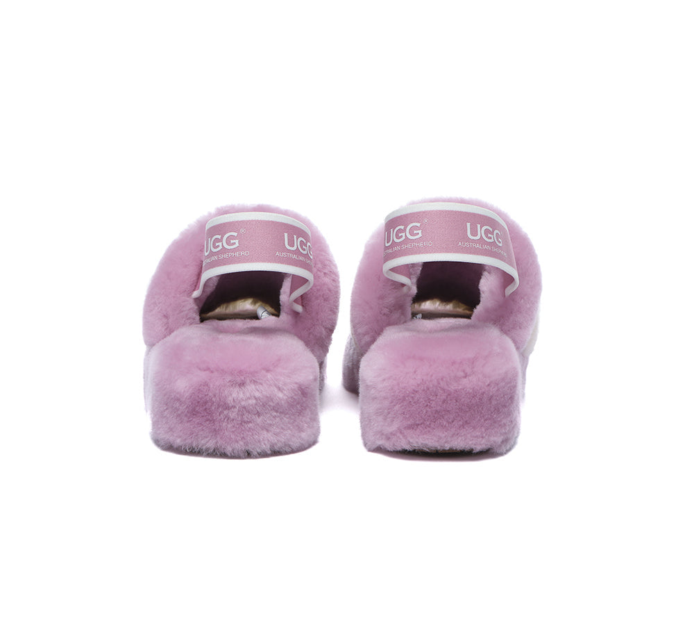 Australian Shepherd® UGG Women's Fluffy Slingback Slides - Soft Puffy Slippers in Special Colors | Cozy House Shoes for Lounge, Bedroom & Indoor Comfort