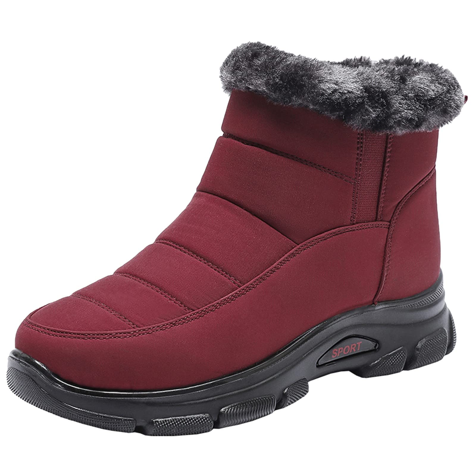**Women's Waterproof Winter Snow Boots - Warm Faux Fur Lined Fashion Short Boots for Cold Weather & Outdoor Activities**    *(Use for: Snowy Days, Hiking, Winter Walks, Casual Wear, Travel & More)*