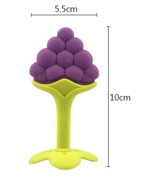 Kritiu Giraffe Shape Teether & Teether Combo - BPA-Free Silicone Baby Teething Toys for 0-12 Months | Safe Gum Massager for Soothing Sore Gums | Perfect for Home, Travel & Daycare Use (Yellow & Blue)