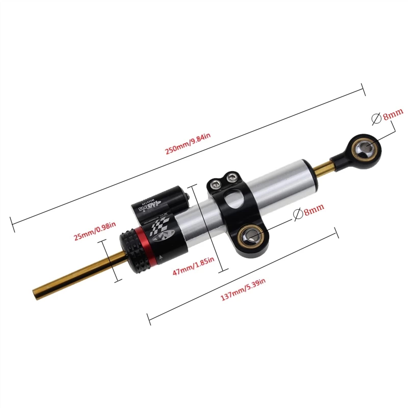 Adjustable Steering Damper Stabilizer for Kawasaki Z1000 Motorcycle - CNC Bracket Mount Accessory | Improves Handling & Stability for Street & Track Riding