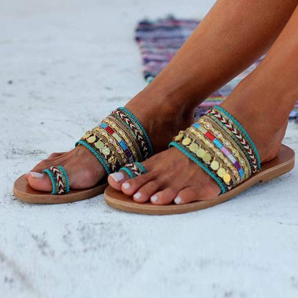 BORAMAX Women's Handmade Greek Style Flip Flop Sandals with Toe Ring - Comfortable Flat Beach Sandals for Summer, Vacation & Casual Wear